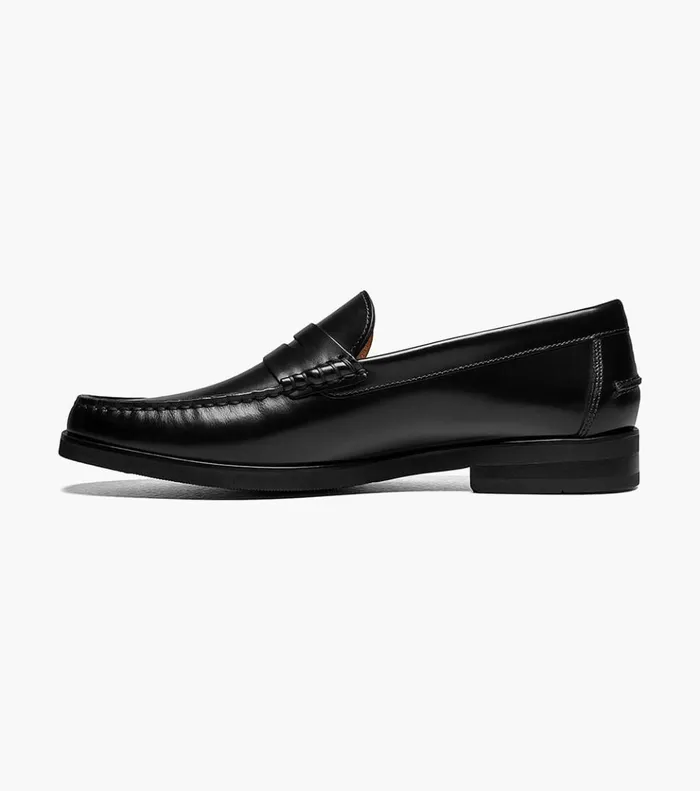 Berkley Flex Moc Toe Penny Loafer Black Smooth Men Florsheim Dress Shoes