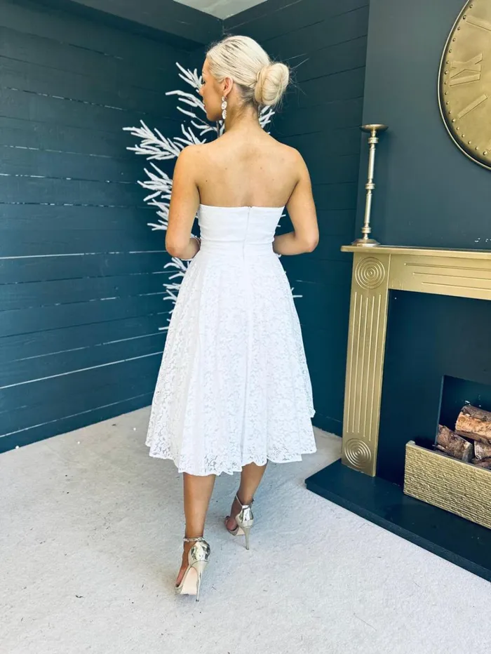 Beth Detailed Occasion Dress White Womens Canella Lane Day Dress