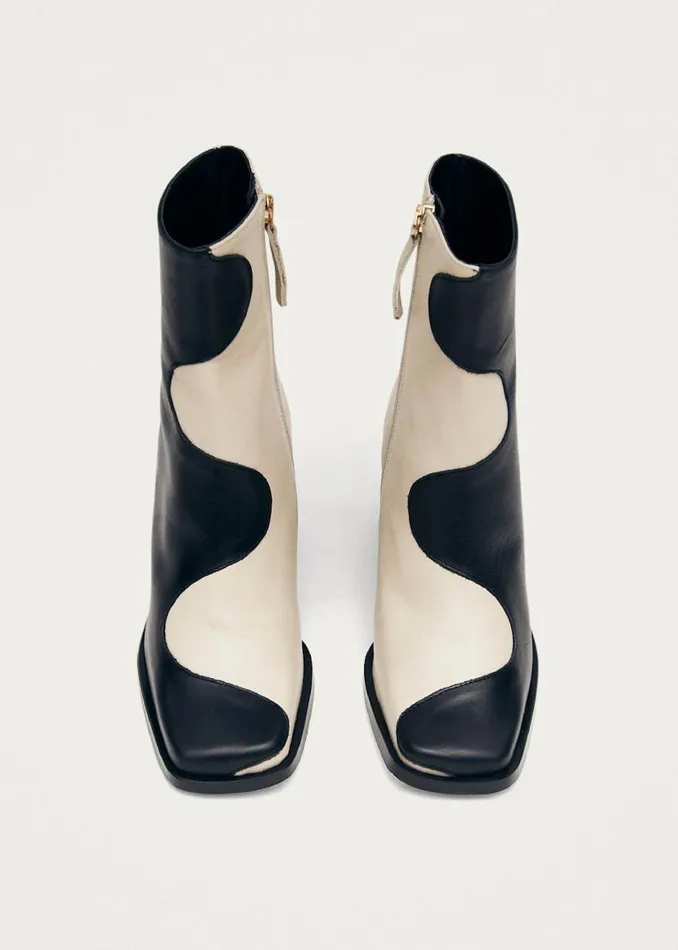 Blair Bicolor Black Cream Ankle Boots Women ALOHAS Boots