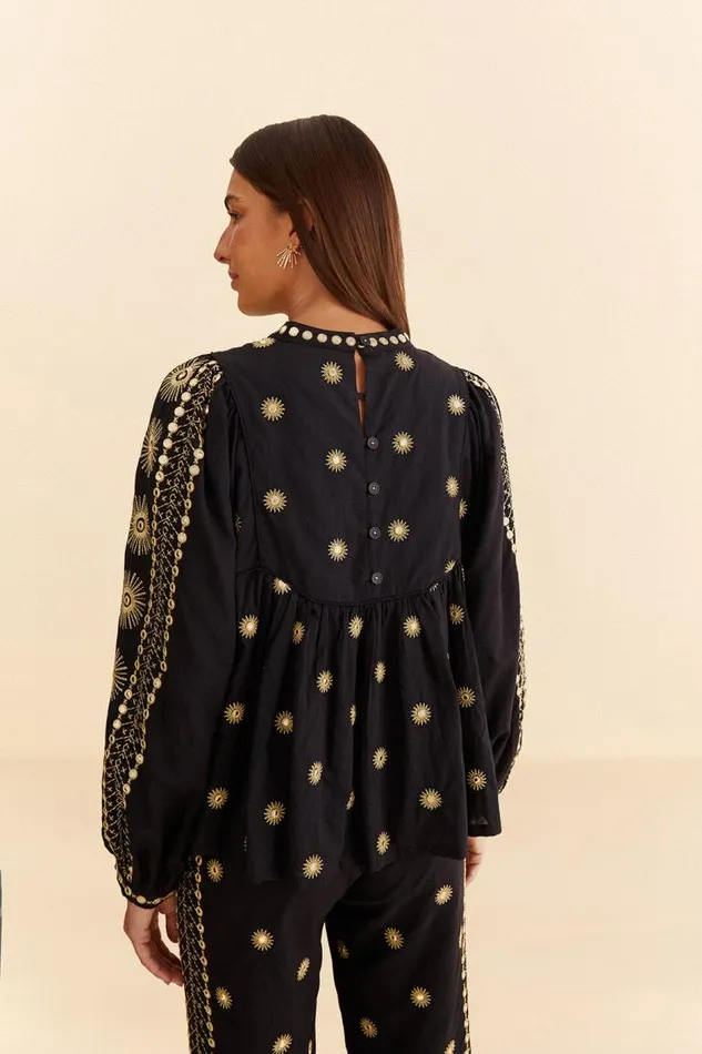 Blouses Women FARM Rio Sun Embroidered Blouse Blouses Women FARM Rio Sun Embroidered Blouse