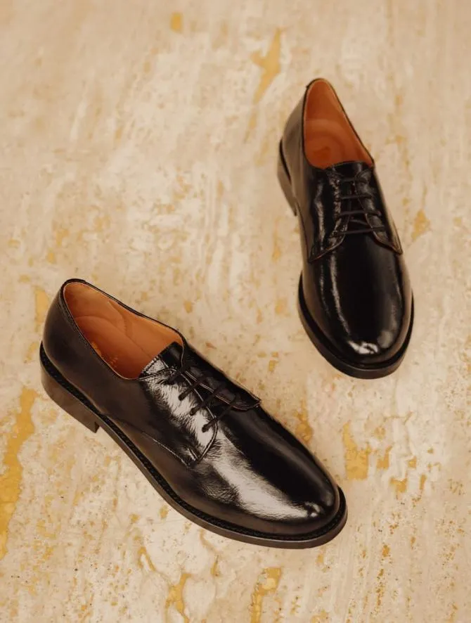 Bobbies Loafers and Derbies Women Becky Black Vinyl