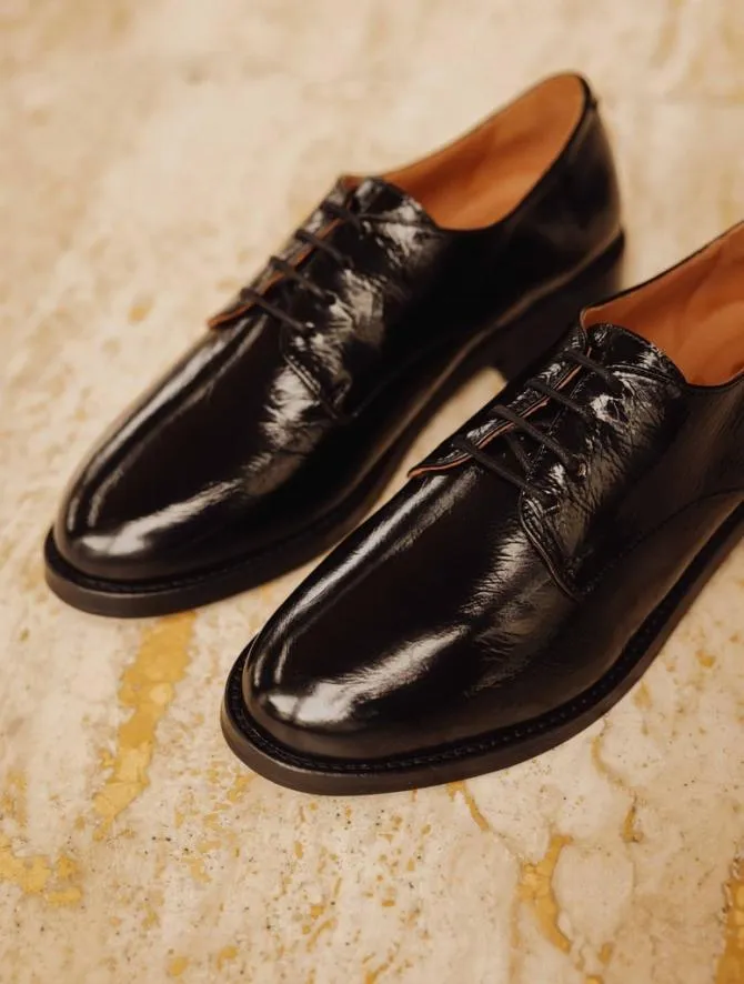 Bobbies Loafers and Derbies Women Becky Black Vinyl