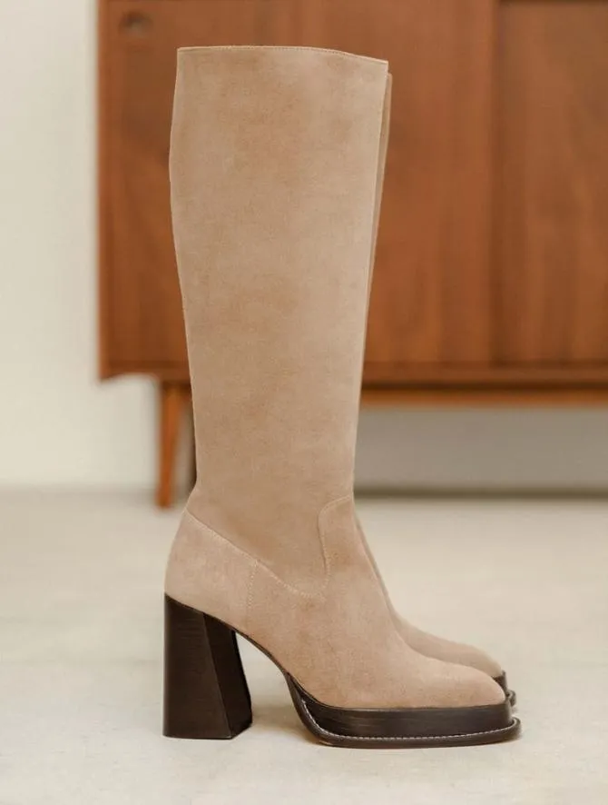 Bobbies Platforms and Clogs Women Callie Mohair Taupe