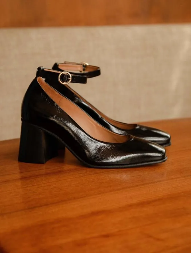Bobbies Pumps Mary Janes and Ballet Flats Women Lucia Black Vinyl