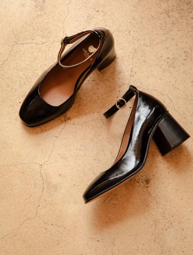 Bobbies Pumps Mary Janes and Ballet Flats Women Lucia Black Vinyl