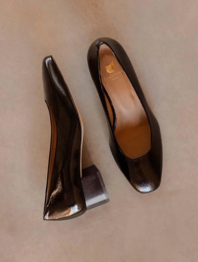 Bobbies Pumps Mary Janes and Ballet Flats Women Rosie Black Vinyl