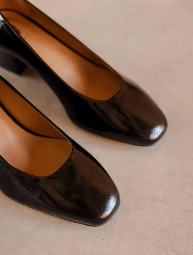 Bobbies Pumps Mary Janes and Ballet Flats Women Rosie Black Vinyl