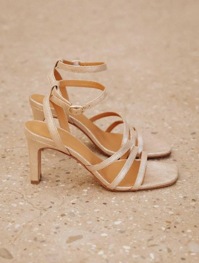Bobbies Sandals and Mules Women Davina Iridescent Champagne