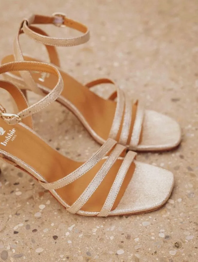 Bobbies Sandals and Mules Women Davina Iridescent Champagne