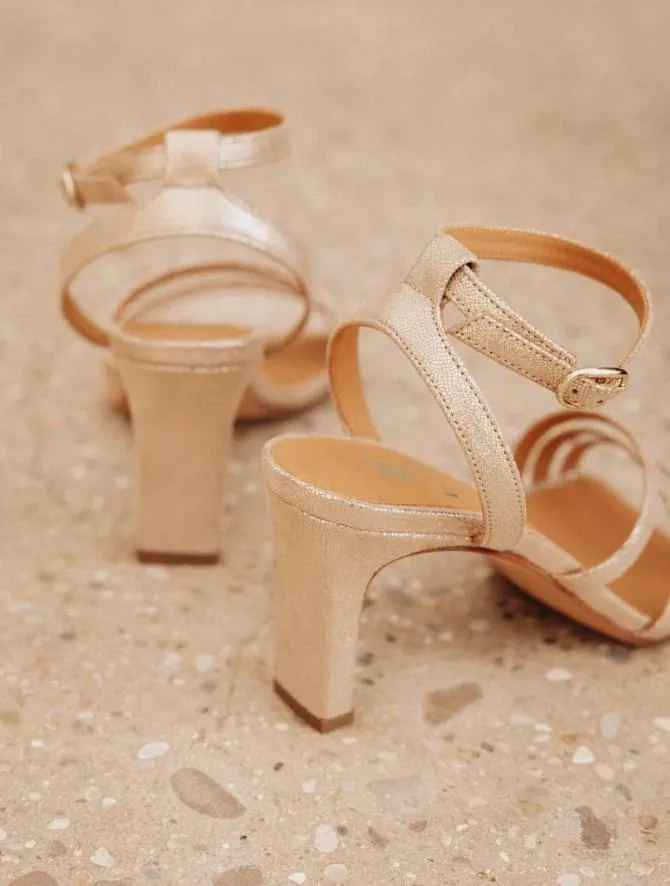 Bobbies Sandals and Mules Women Davina Iridescent Champagne