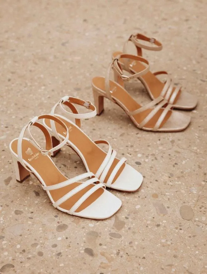 Bobbies Sandals and Mules Women Davina Iridescent Champagne