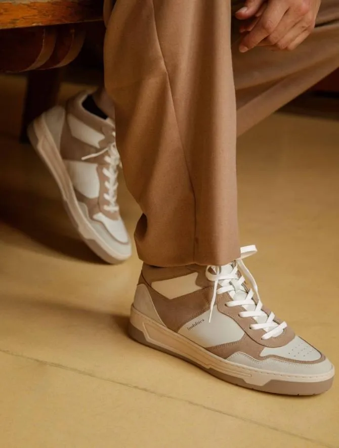 Bobbies Sneakers Men Fraser Off White and Ash Beige