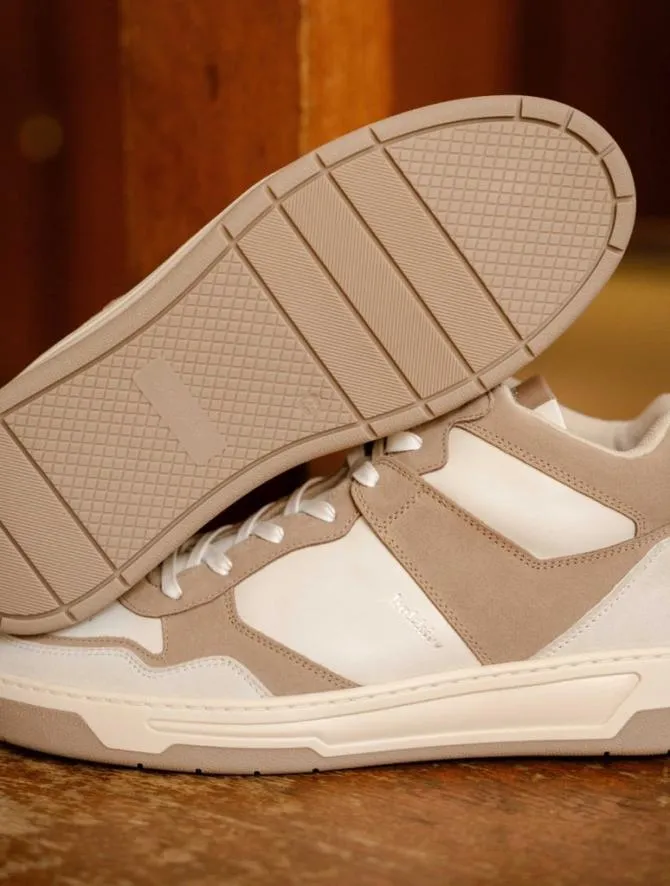 Bobbies Sneakers Men Fraser Off White and Ash Beige