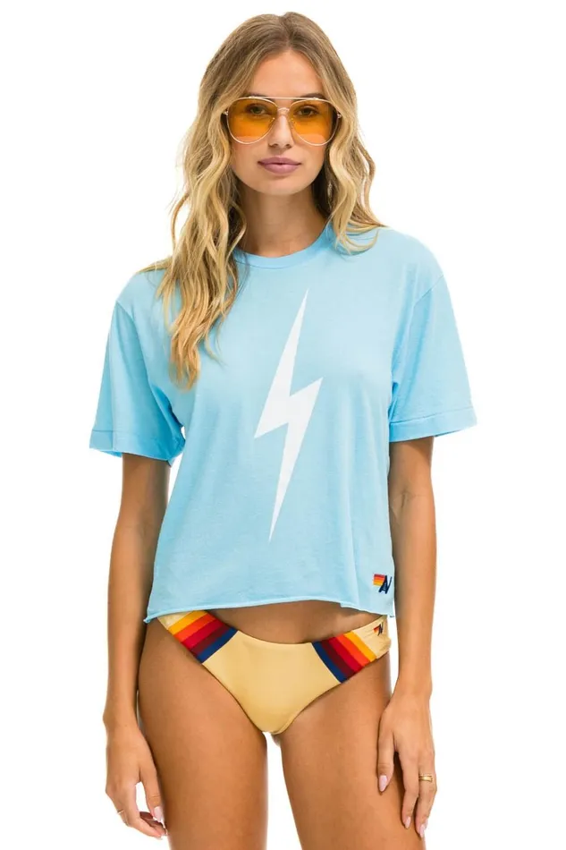 BOLT BOYFRIEND TEE 8211 SKY Women Aviator Nation Boyfriend Tees