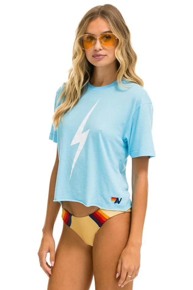 BOLT BOYFRIEND TEE 8211 SKY Women Aviator Nation Boyfriend Tees