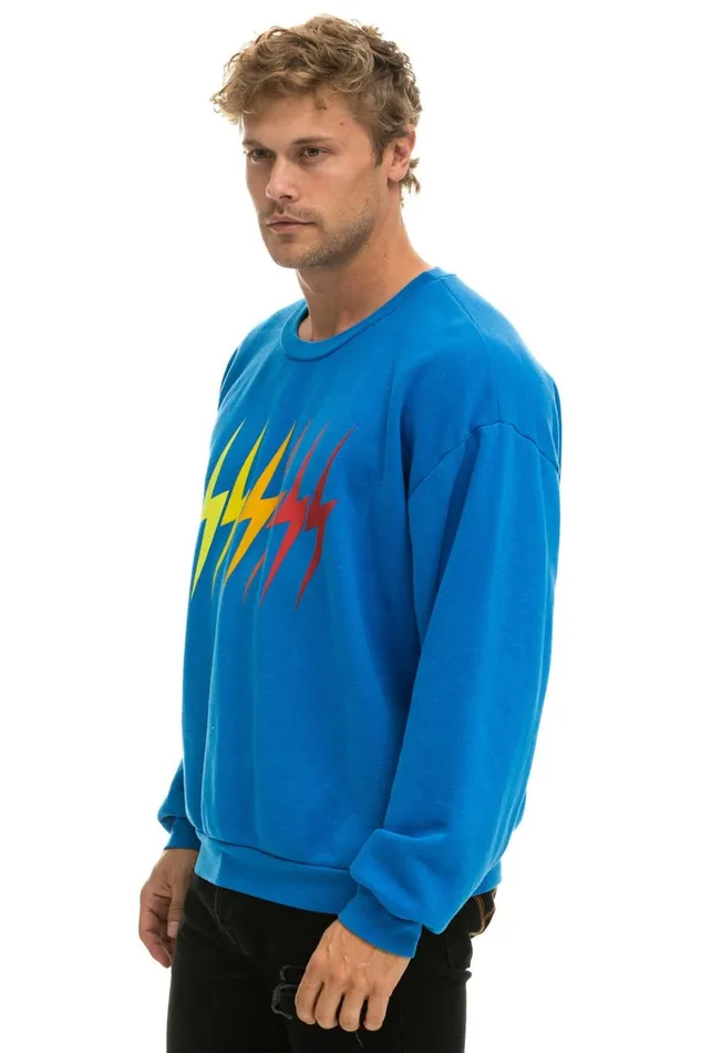 BOLT GRADIENT RELAXED CREW SWEATSHIRT 8211 OCEAN RAINBOW Men Aviator Nation Sweatshirts