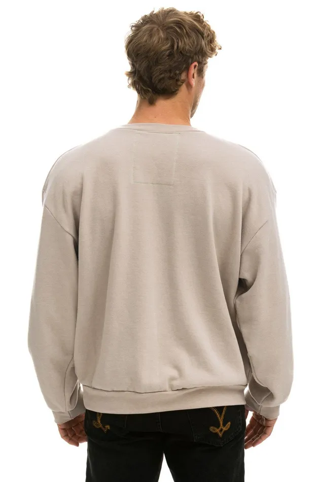 BOLT RELAXED CREW SWEATSHIRT 8211 SAND MOCHA Men Aviator Nation Sweatshirts