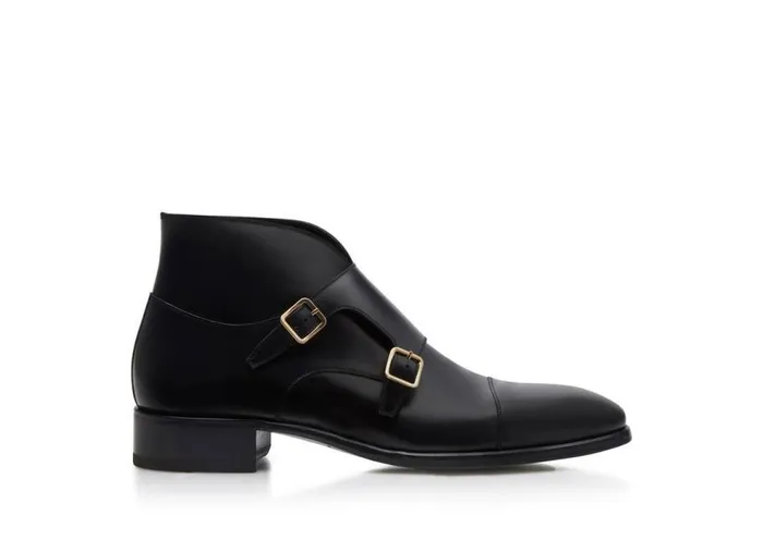 Boots Men TOM FORD ELKAN DOUBLE MONK STRAP BOOT Black
