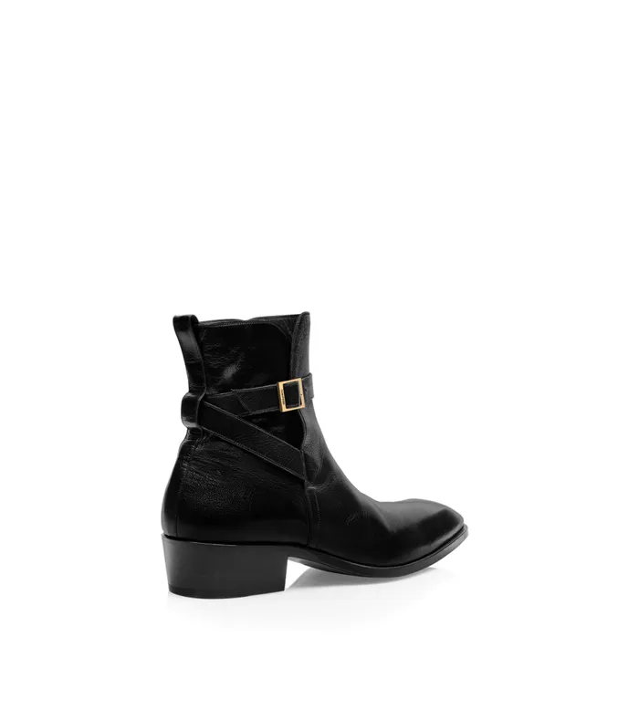 Boots Men TOM FORD SUPPLE GRAIN KENNETH BUCKLE BOOT Black Boots Men TOM FORD SUPPLE GRAIN KENNETH BUCKLE BOOT Black
