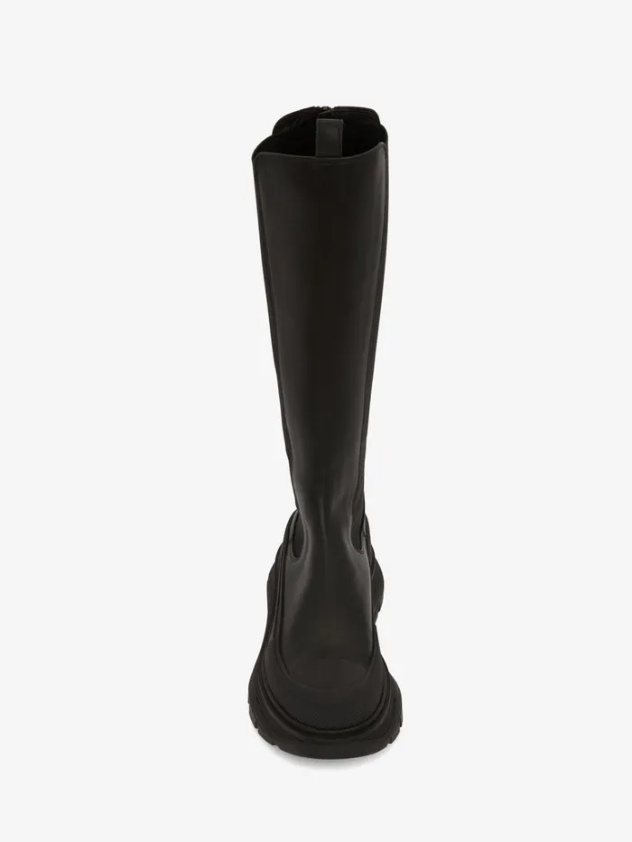 Boots Women Alexander McQueen Tread Slick Knee High Boot Black