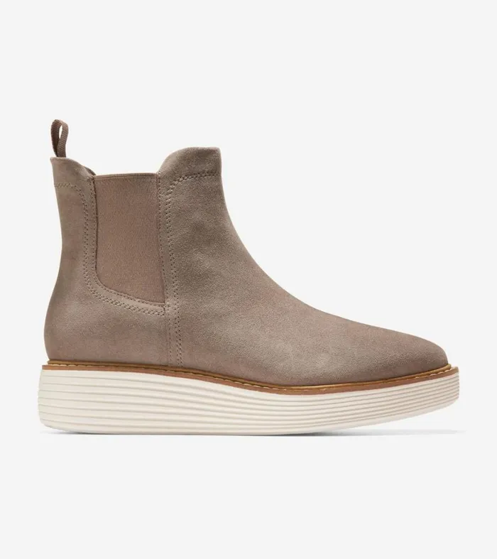 Boots Women Cole Haan riginalGrand Platform Chelsea Boot Irish Coffee Suedeivory