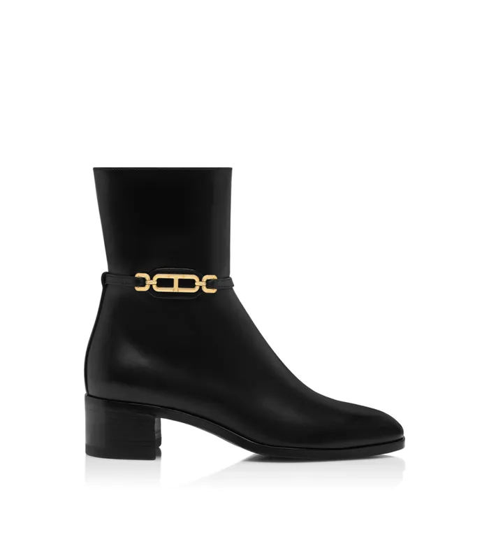 Boots Women TOM FORD LEATHER WHITNEY ANKLE BOOT Black