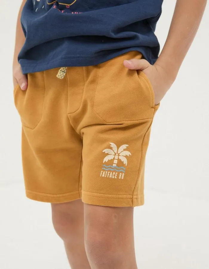 Boys Shorts FatFace Eddie Sweat Shorts Yellow