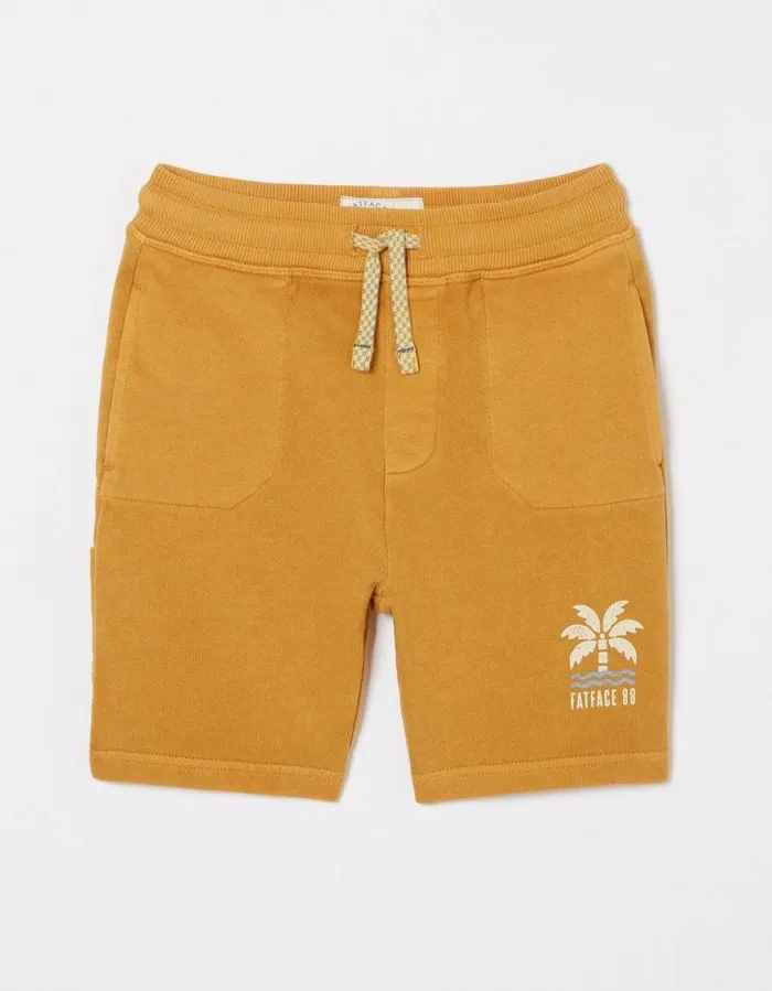 Boys Shorts FatFace Eddie Sweat Shorts Yellow