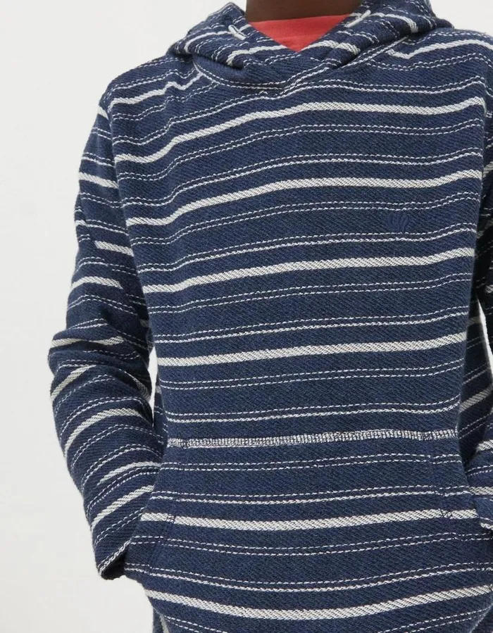 Boys Sweatshirts and Hoodies FatFace Stripe Popover Hoodie Navy