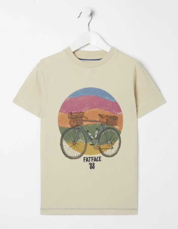 Boys TShirts and Polos FatFace Bike Sunset TShirt Natural