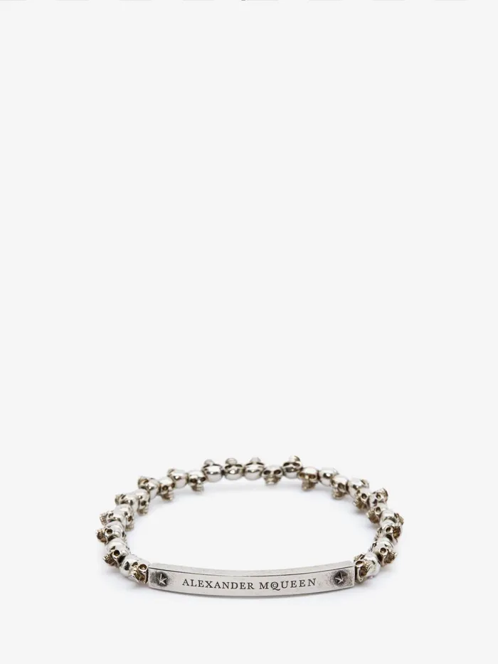 Bracelets Men Alexander McQueen Skull Bracelet Silver