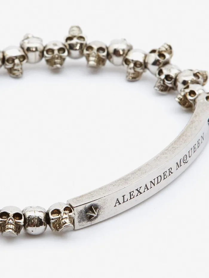 Bracelets Men Alexander McQueen Skull Bracelet Silver