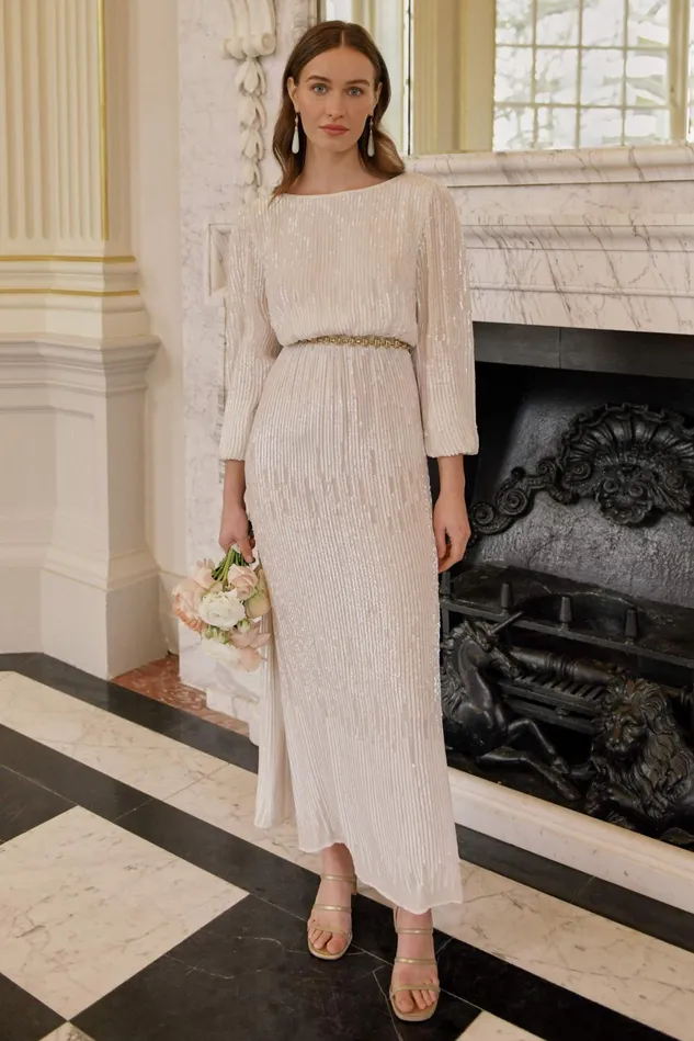 Bridal Party Women RIXO Coco Ivory Sequin