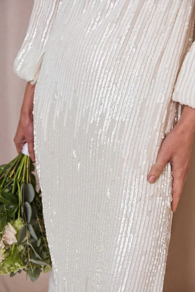 Bridal Party Women RIXO Coco Ivory Sequin