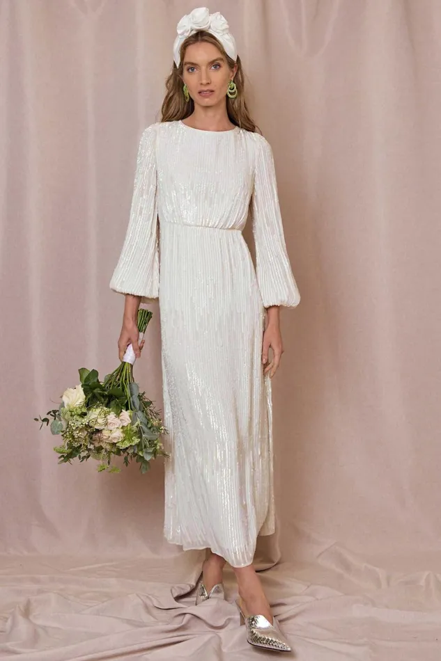 Bridal Party Women RIXO Coco Ivory Sequin