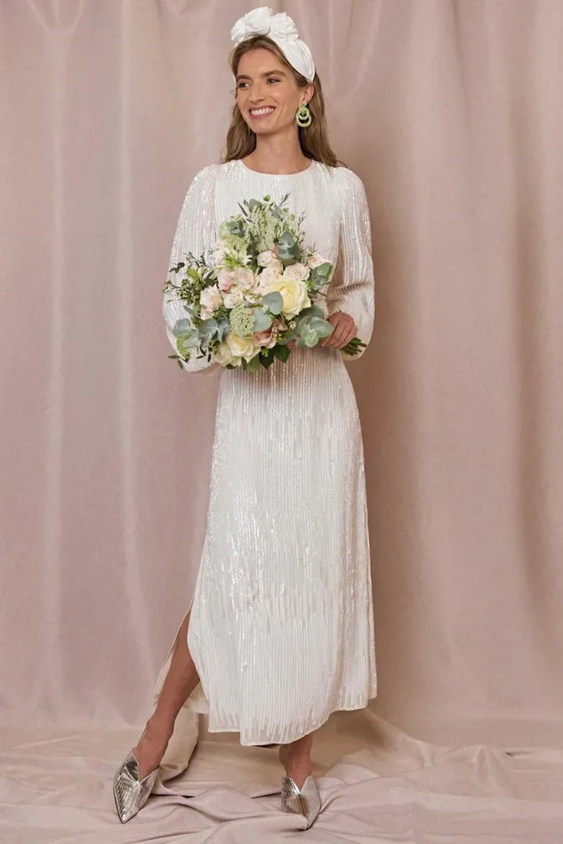 Bridal Party Women RIXO Coco Ivory Sequin