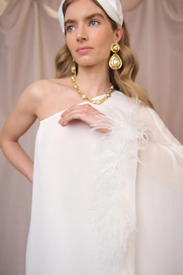 Bridal Women RIXO Liza Ivory Feathers Bridal Women RIXO Liza Ivory Feathers