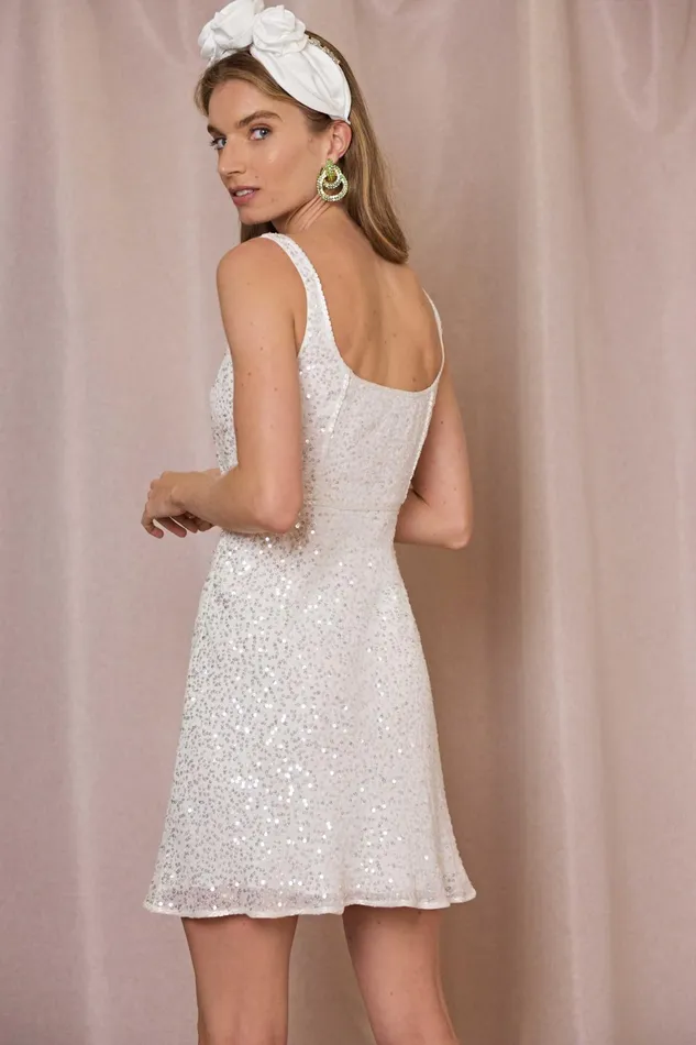 Bridal Women RIXO Ronan Squiggle Sequin Ivory Bridal Women RIXO Ronan Squiggle Sequin Ivory