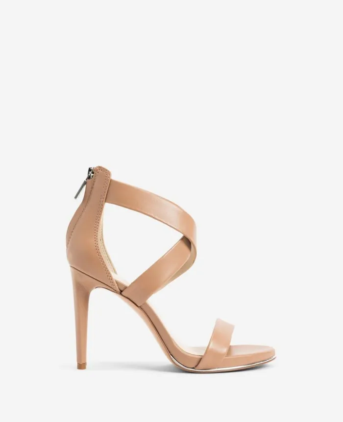 Brooke Cross Strap Heeled Sandal Latte Women Kenneth Cole Pumps and Heels