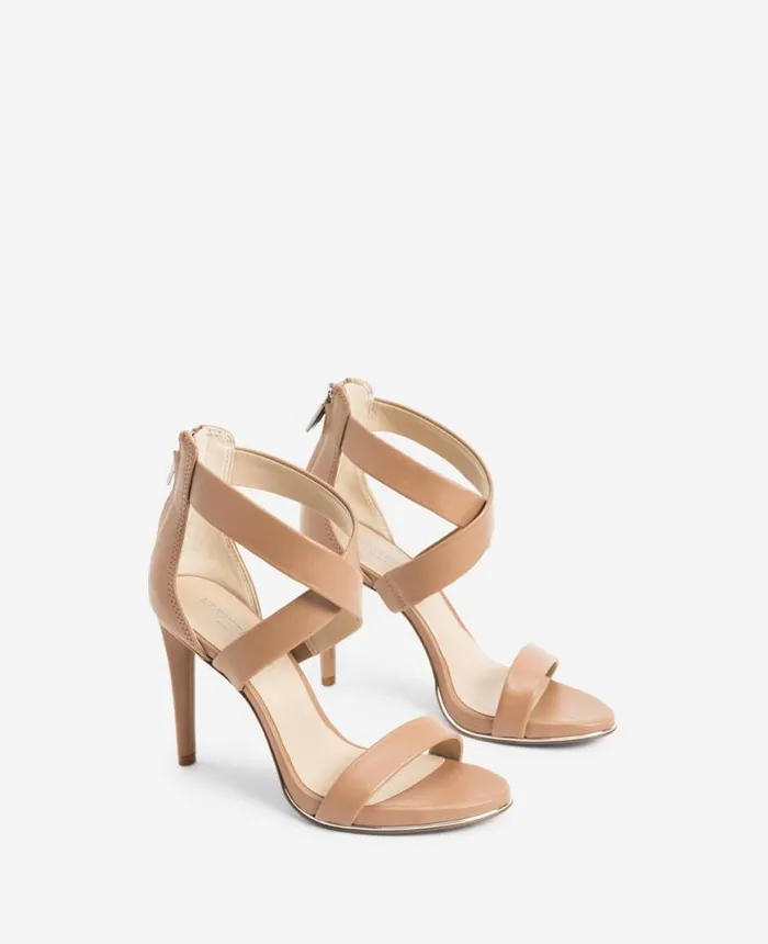 Brooke Cross Strap Heeled Sandal Latte Women Kenneth Cole Pumps and Heels Brooke Cross Strap Heeled Sandal Latte Women Kenneth Cole Pumps and Heels