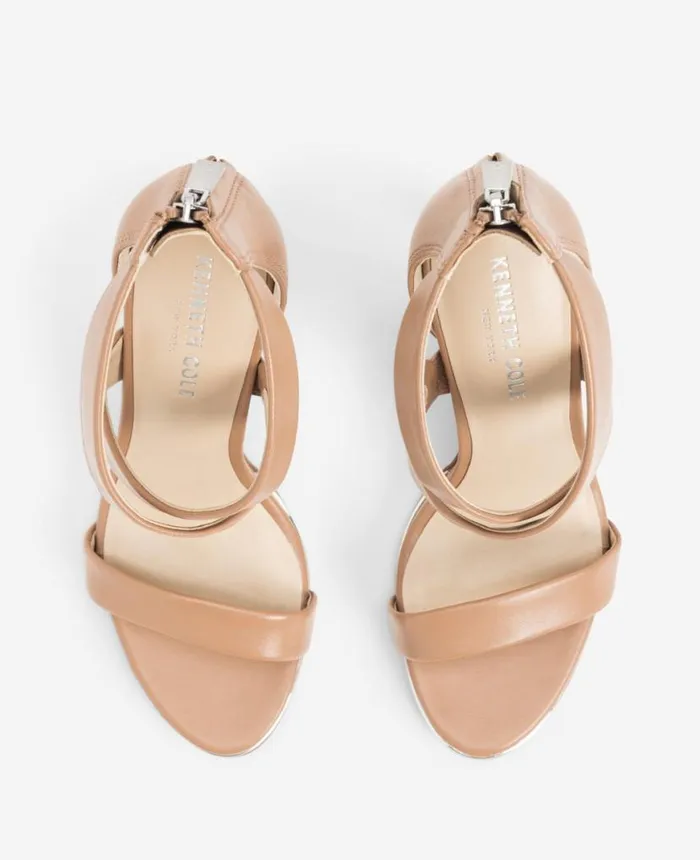 Brooke Cross Strap Heeled Sandal Latte Women Kenneth Cole Pumps and Heels Brooke Cross Strap Heeled Sandal Latte Women Kenneth Cole Pumps and Heels