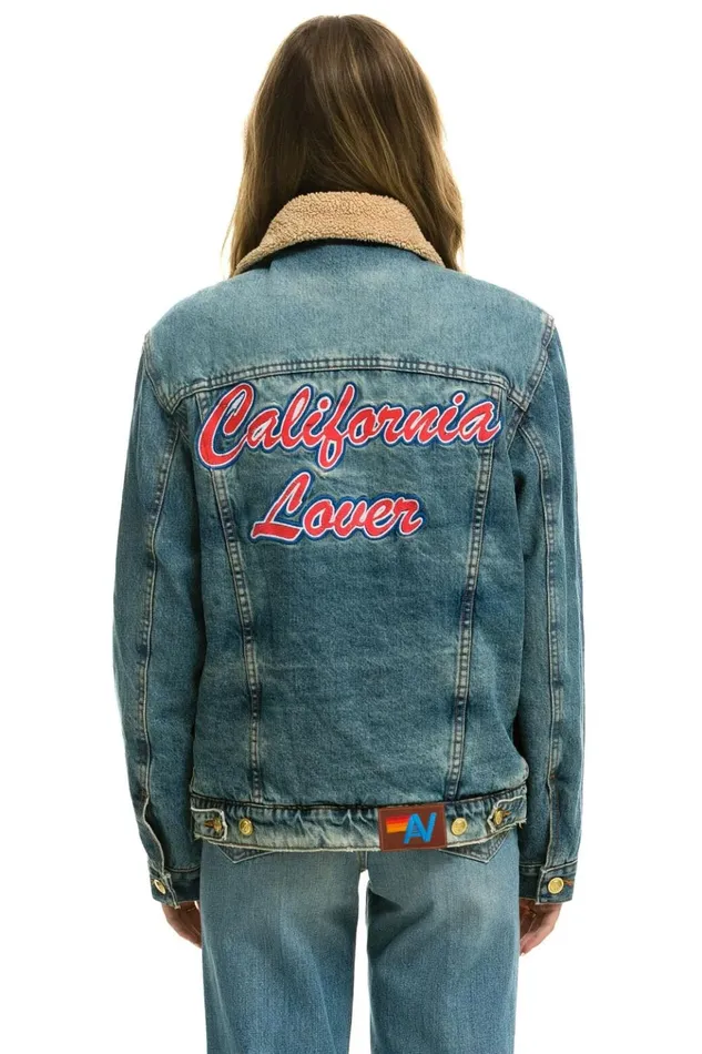 CALI LOVER RANCH SHERPA DENIM JACKET 8211 VINTAGE WomenMen Aviator Nation Denim Jackets CALI LOVER RANCH SHERPA DENIM JACKET 8211 VINTAGE WomenMen Aviator Nation Denim Jackets