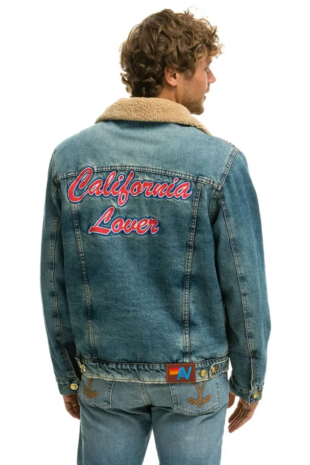 CALI LOVER RANCH SHERPA DENIM JACKET 8211 VINTAGE WomenMen Aviator Nation Denim Jackets