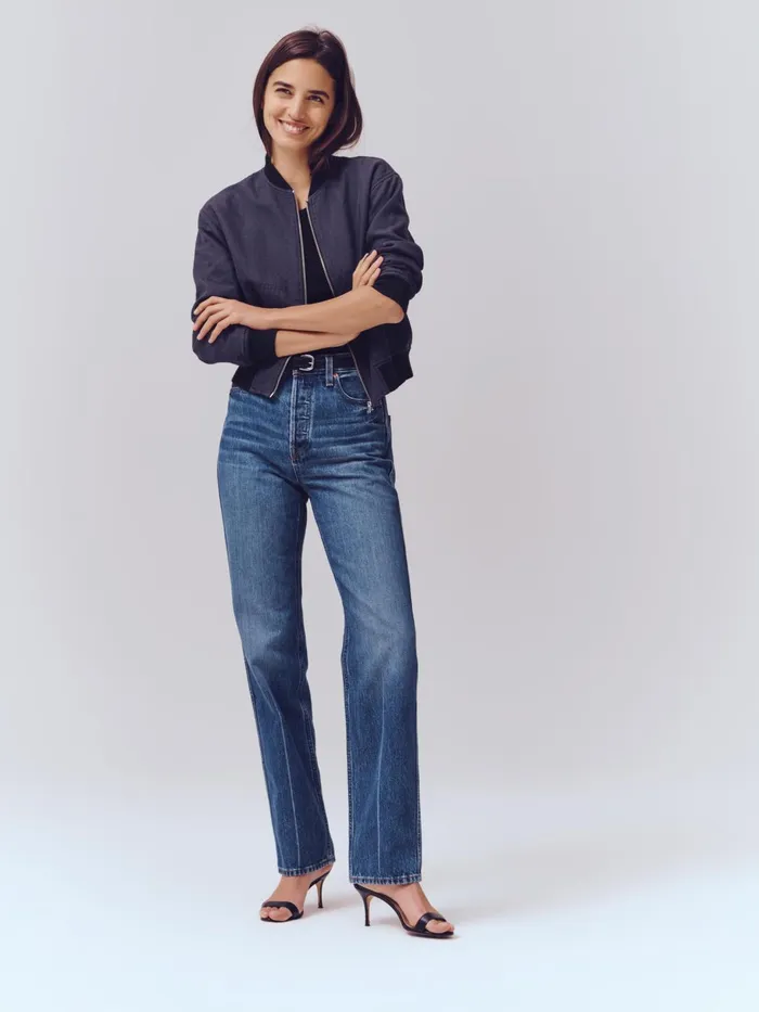 Carla High Rise Straight Jean Vintage Dark Indigo Women Alex Mill Pants