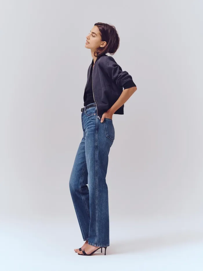 Carla High Rise Straight Jean Vintage Dark Indigo Women Alex Mill Pants
