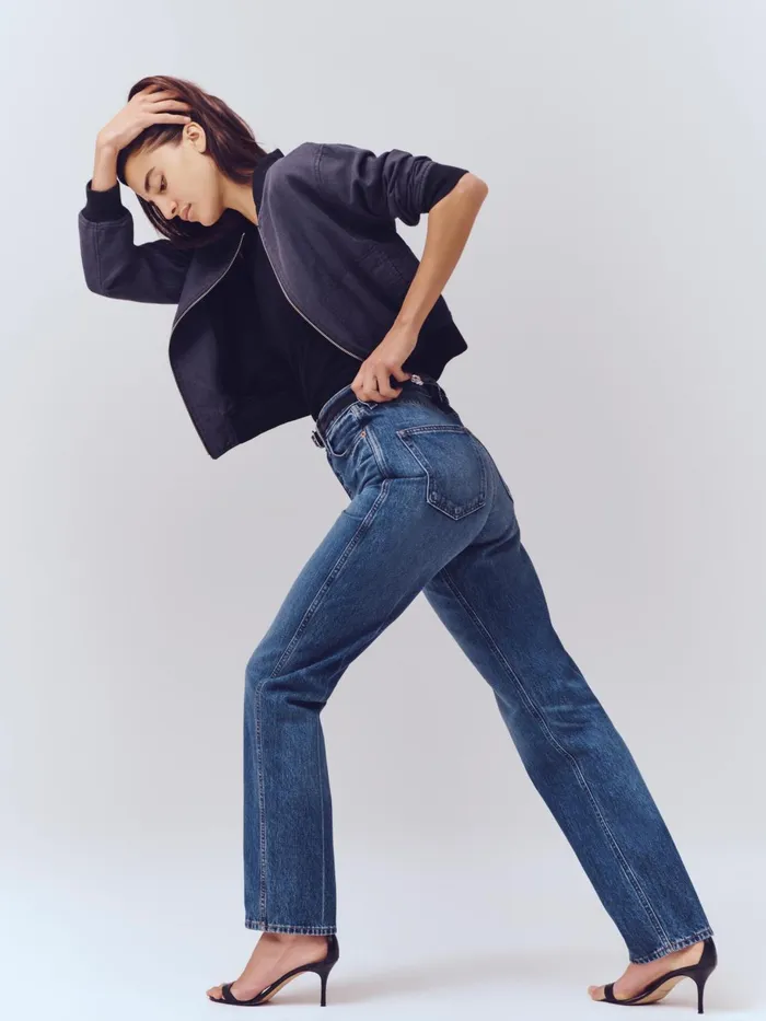 Carla High Rise Straight Jean Vintage Dark Indigo Women Alex Mill Pants