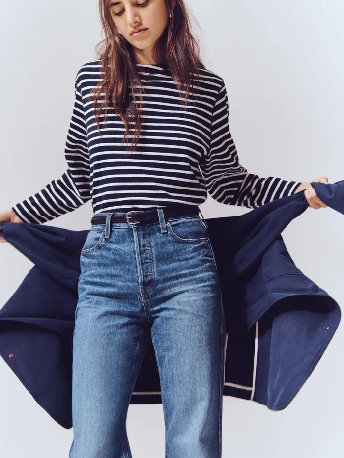 Carla High Rise Straight Jean Vintage Dark Indigo Women Alex Mill Pants