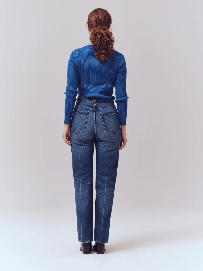 Carla High Rise Straight Jean Vintage Dark Indigo Women Alex Mill Pants