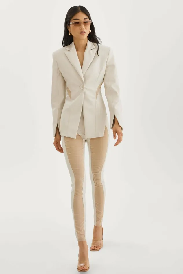 Celicia Faux Leather Mesh Leggings Bone Women Lamarque PANTS