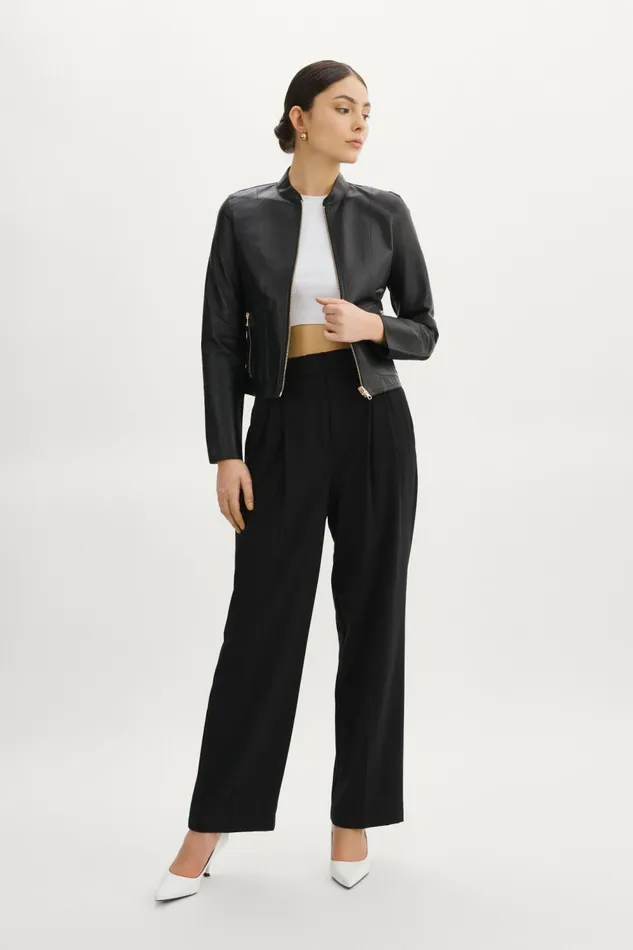 Chapin Reversible Leather Bomber Blackgold Women Lamarque BEST SELLERS